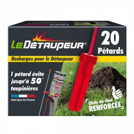 Piège à taupe Le Détaupeur recharge de 20 pétards - LE DÉTAUPEUR - Pièges anti-nuisibles - Jardin Affaires 