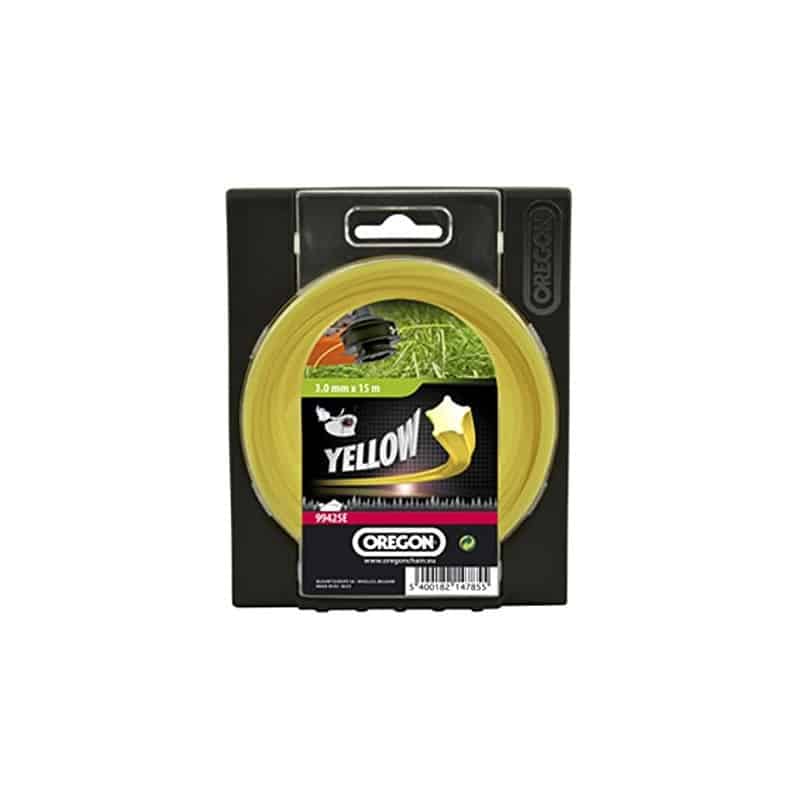 Draad voor bosmaaier Nylium Starline gele ster 3 mm, rol van 15 m - OREGON 99425E Draad voor bosmaaier Nylium Starline gele ster 3 mm, rol van 15 m - OREGON 99425E