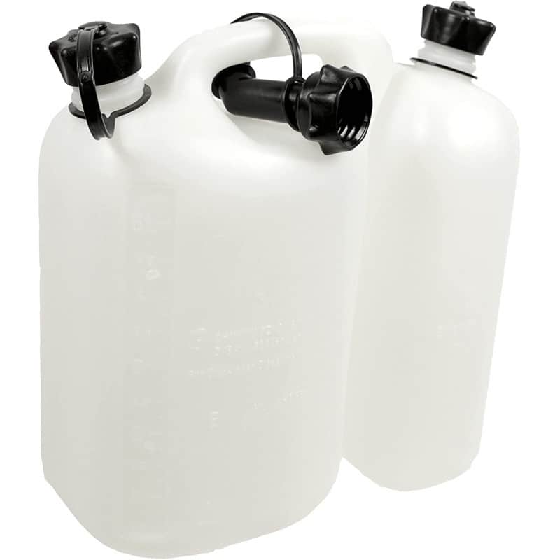 Tanica doppio scomparto 5 L + 3 L bianco trasparente - OREGON 562408