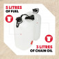 Jerry can dubbel compartiment 5 L + 3 L transparant wit - OREGON 562408