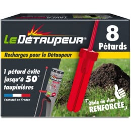 Trampa para topos Le Détaupeur recarga 8 petardos - LE DÉTAUPEUR - Mantenimiento del jardín - Jardinaffaires 