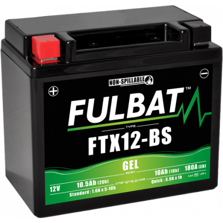 Batería FTX12-BS GEL Fulbat 550922 12V y 10,5Ah - FULBAT - Pilas y acumuladores - Jardinaffaires 