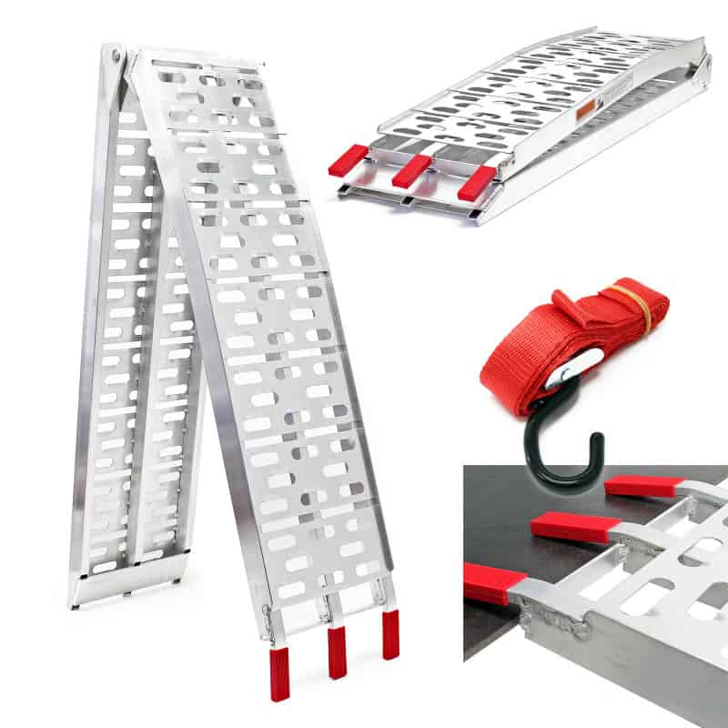 2 x Opvouwbare aluminium oprijplaat - 600kg - 229 x 28 cm