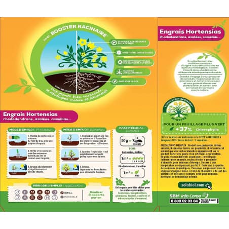 Engrais bio Hortensia Rhododendron Solabiol SORHOY15 1.5 KG