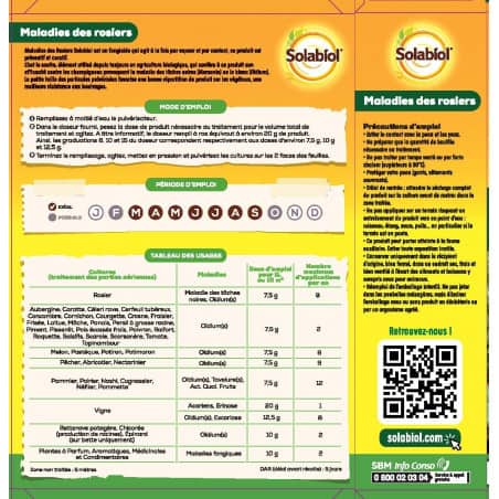 Fongicide Maladies des rosiers Solabiol SOTHIO400 400g