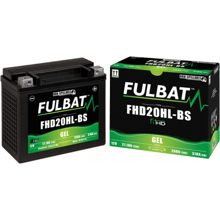 Fulbat FHD20HL-BS 12V Gel-Batterie für Harley Davidson