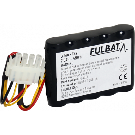 Batteria FL-AL01 Fulbat agli ioni di litio 18 V, 2,5 Ah, 45 Wh