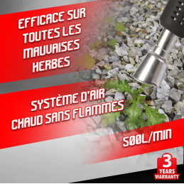 Désherbeur air chaud , efficace contre les mauvaises herbes