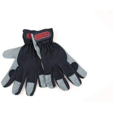 Guantes de trabajo de cuero y tela.