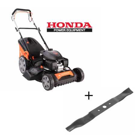 Packen Sie einen gezogenen thermischen Rasenmäher mit Motor Honda GMH 51 + Messer