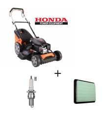 pack cortador de grama térmico rebocado com motor Honda GMH 51 + filtro + vela de ignição