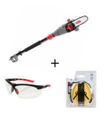 Pacote de podador Oregon PS750 + protetores auriculares + óculos de proteção