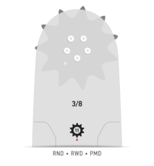 Guia de corrente para motosserra 363RNFD009 Guia: 91 cm Passo: 0,404" Calibre: 1,6 Elos: 104 PowerCut™