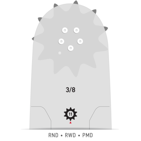 Guia de corrente para motosserra 363RNFD009 Guia: 91 cm Passo: 0,404" Calibre: 1,6 Elos: 104 PowerCut™