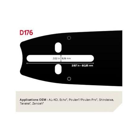 Oregon Barra di Guida per otosega con Laa Reversibile da 14 (35 c