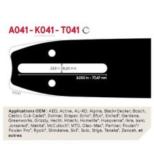 Chainsaw Chain Guide 160SDET041 Guide: 40 cm Pitch: 3/8" Gauge: 1.3 Links: 56 SingleRivet