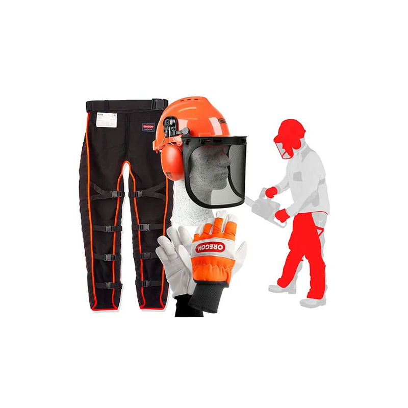 Oregon 574742A kettingzaag veiligheidskit - Helm - Vizier - Handschoenen - Beenbeschermers Oregon 574742A kettingzaag veiligheidskit - Helm - Vizier - Handschoenen - Beenbeschermers