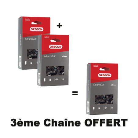 Pack de 2 cadenas + 1 motosierra OREGON 90PX034E gratis paso: 3/8" calibre: 1.1 eslabones: 34 - AdvanceCut™