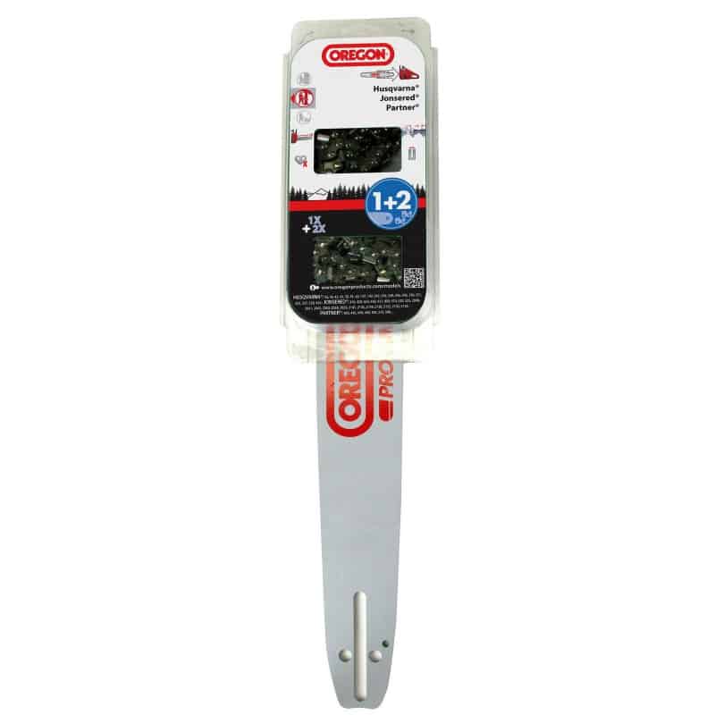 OREGON Guide Pro-Am 50cm + 2 Chaines de tronçonneuse Semi-Chisel 72E
