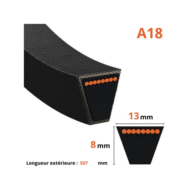 Smooth trapezoidal belt - Mitsuboshi - A18
