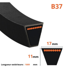 Correa trapezoidal lisa - Mitsuboshi - B37