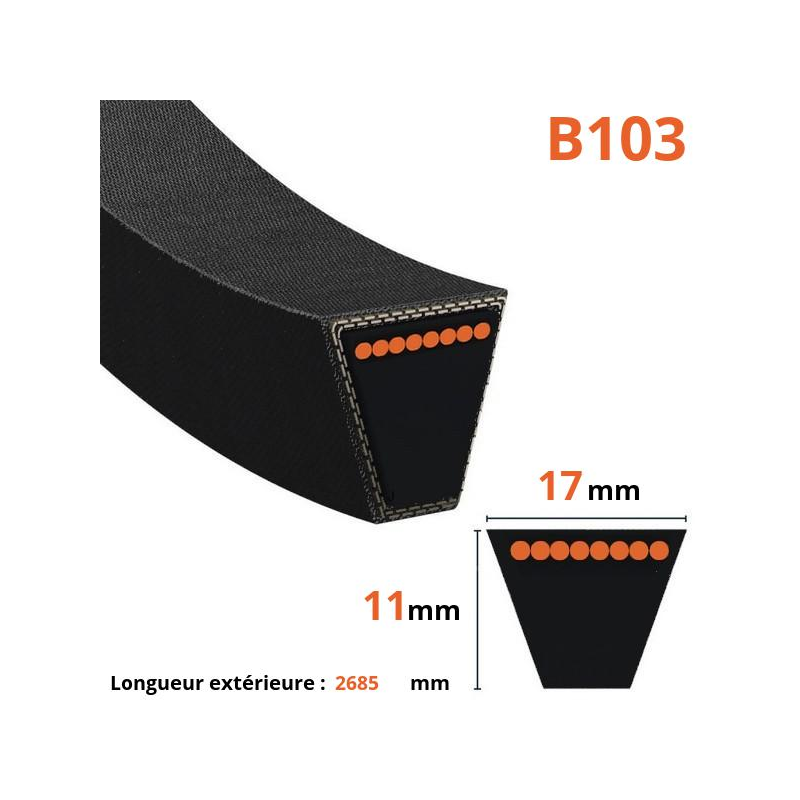 Correa trapezoidal lisa - Mitsuboshi - B103