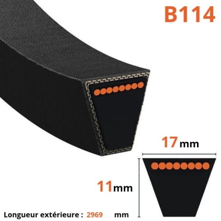 Correa trapezoidal lisa - Mitsuboshi - B114