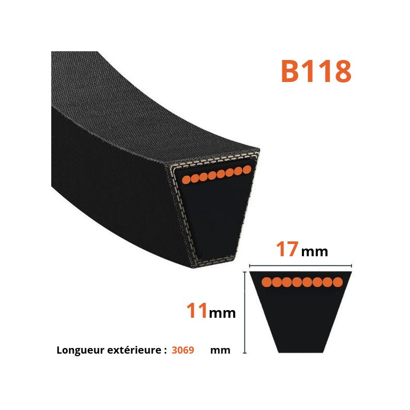 Correa trapezoidal lisa - Mitsuboshi - B118