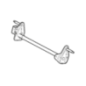 Front wheel linkage shaft for Stiga - GGP - 381302935/1 lawnmower