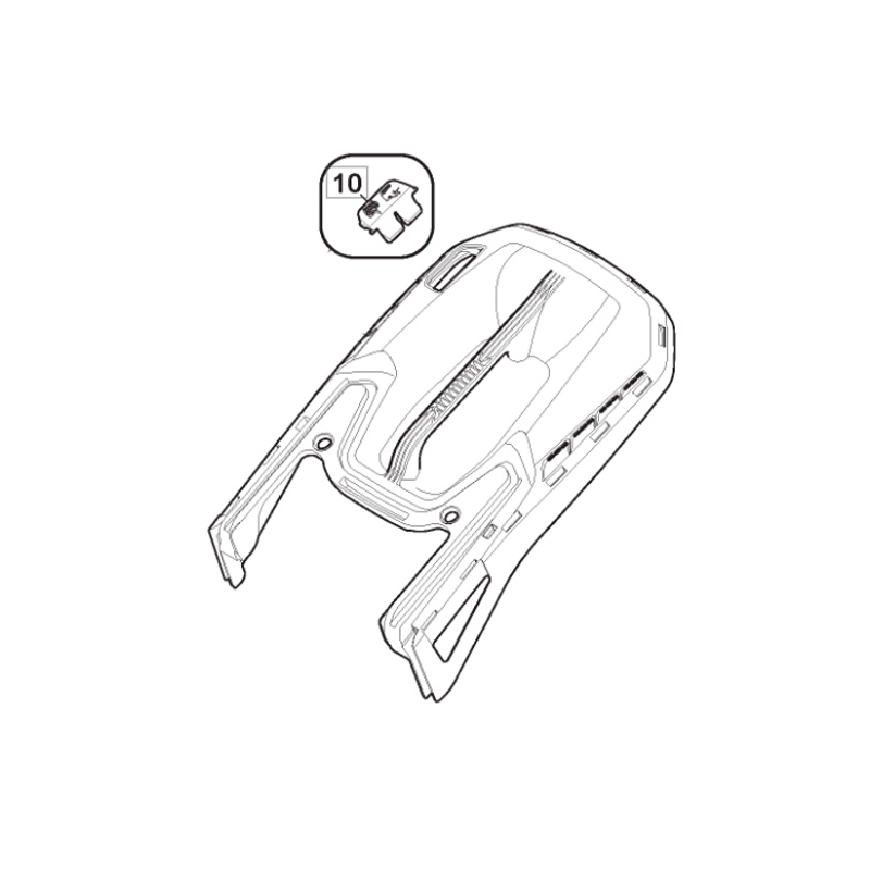 Grey upper part of Stiga lawnmower collection bag - GGP - 381486052/0
