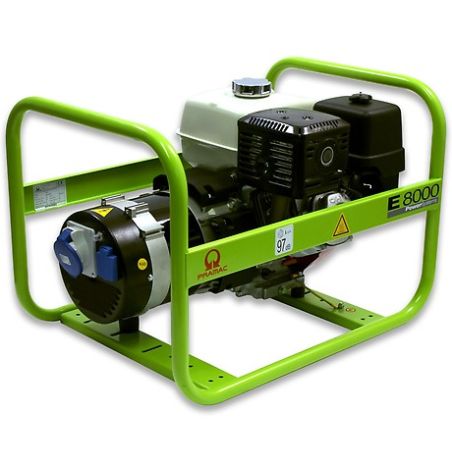 Generador Pramac - E8000 SERIE E / ERENTAL / GASOLINA - Motor de retroceso GX390 - PA652SH100N