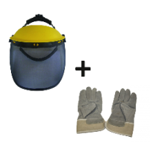 Kit de protección Visera protectora de malla ajustable + guantes