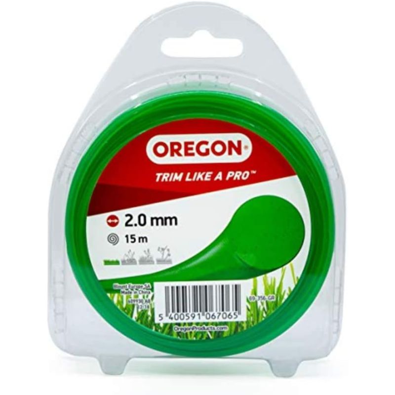 Hilo para desbrozadora Redondo Nylon Verde ø 2.0mm/15m Oregon 69-356-GR