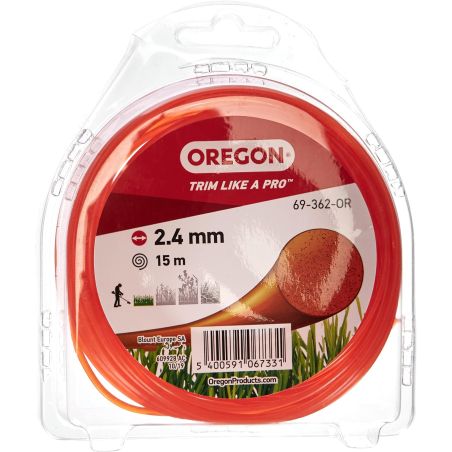 Hilo para desbrozadora Redondo Nylon Naranja ø 2.4mm/15m Oregon 69-362-OR