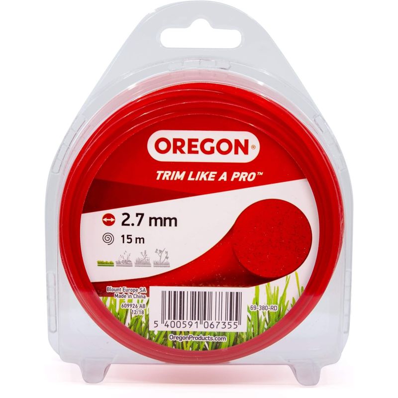 Fil débroussailleuse Rond Nylon Rouge ø2.7mm/15m Oregon 69-380-RD