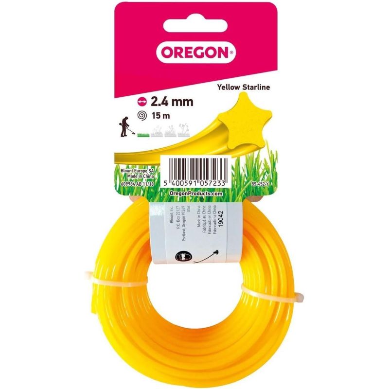 Oregon Gele Nylon Stervormige Trimmer Draad ø2.4mm/15m 69-452-Y