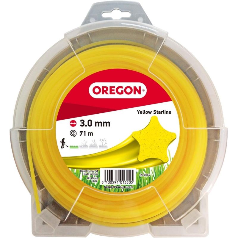 Fil débroussailleuse Etoile Nylon Jaune ø3.0mm/71m Oregon 69-460-Y