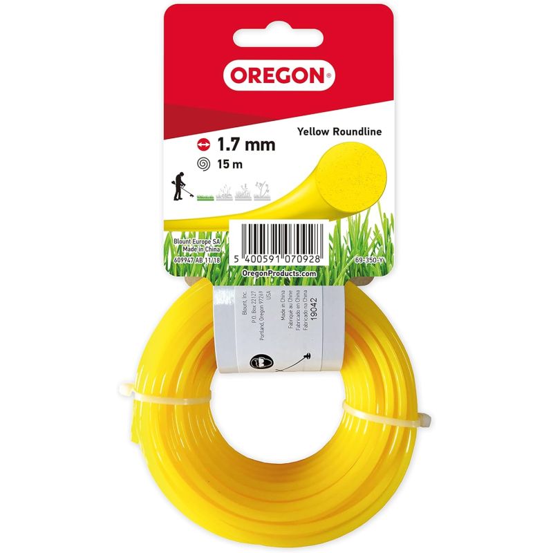 Filo per decespugliatore Tondo Nylon Giallo ø 1.7mm/15m Oregon 69-350-Y