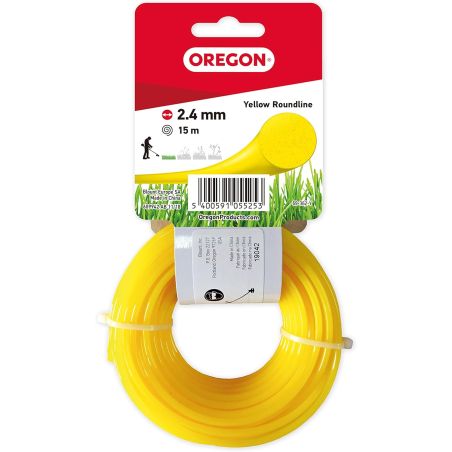 Filo per decespugliatore Tondo Nylon Giallo ø 2.4mm/15m Oregon 69-362-Y