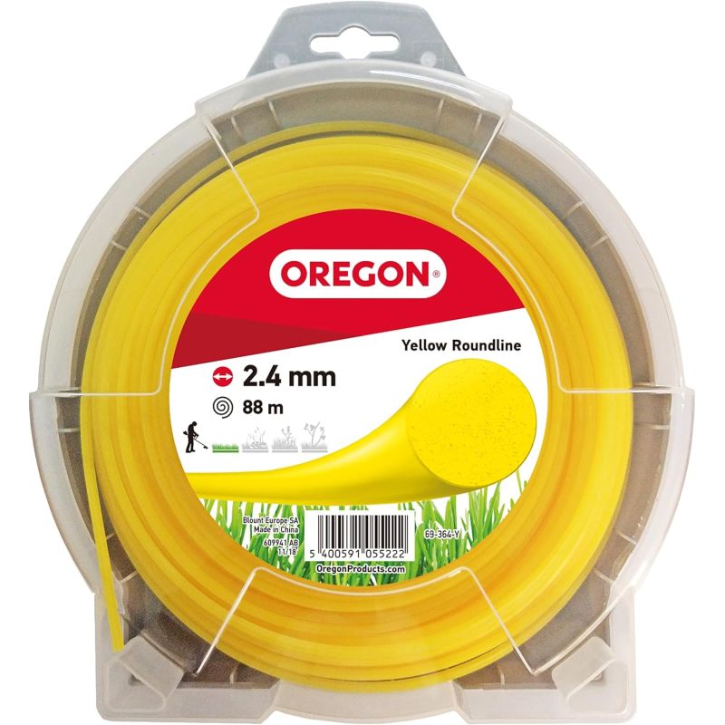 Fil débroussailleuse Rond Nylon Jaune ø2.4mm/88m Oregon 69-364-Y