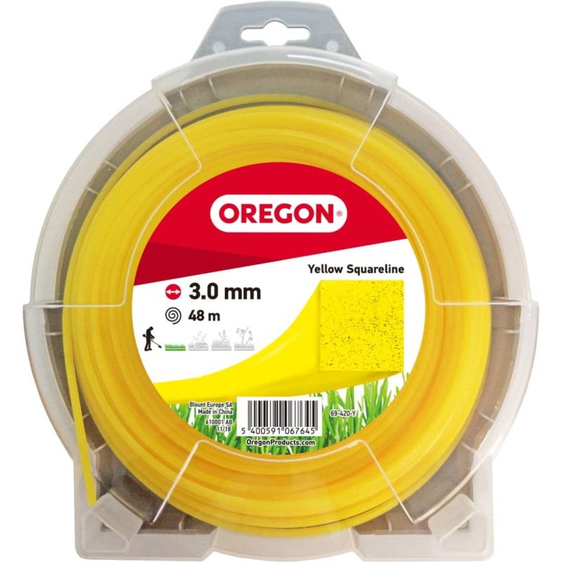 Linha Roçadeira Quadrada Nylon Amarelo ø 3.0mm/48m Oregon 69-420-Y