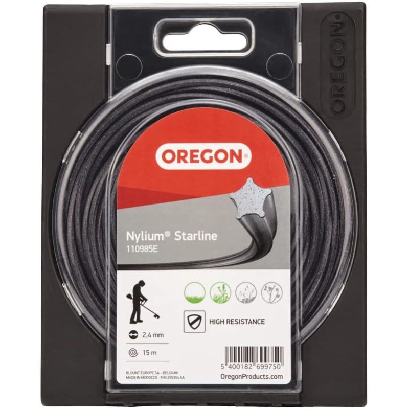 Filo per decespugliatore Etoile Nylium Starline Nero ø 2.0mm/15m Oregon 581222