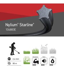 Fil débroussailleuse Etoile Nylium Starline Noir ø2.4mm/90m Oregon 104883E
