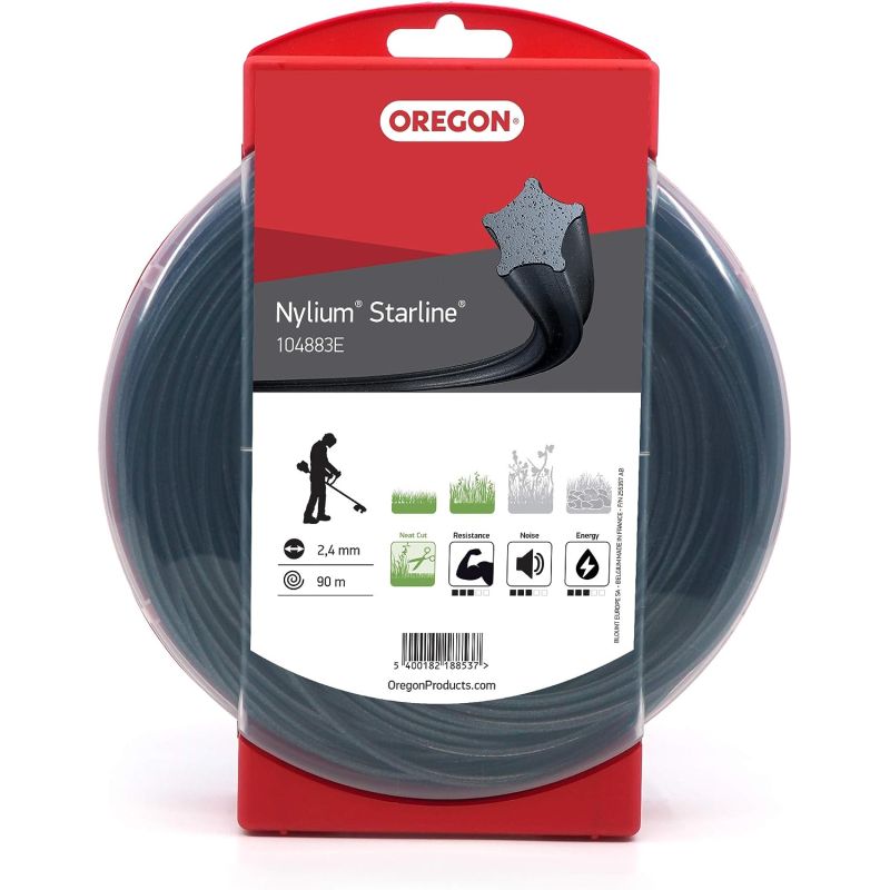 Strimmer draad Ster Nylium Starline Zwart ø2.4mm/90m Oregon 104883E