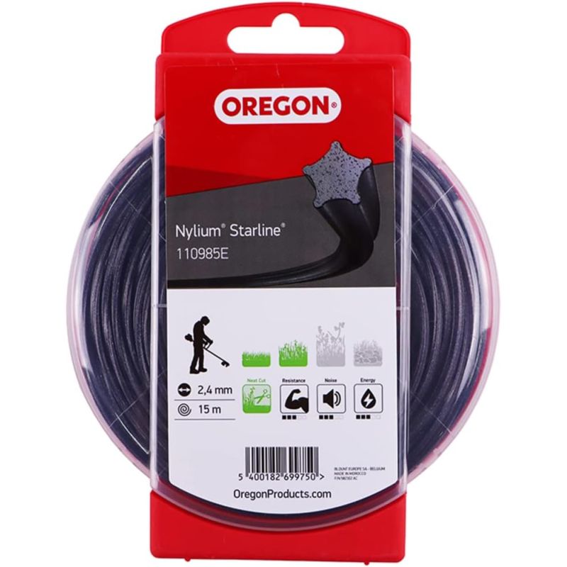 Oregon Stervormige Trimmdraad Nylium Starline Zwart ø2.7mm/70m 110987E