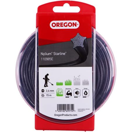 Filo per decespugliatore Etoile Nylium Starline Nero ø 2.7mm/70m Oregon 110987E