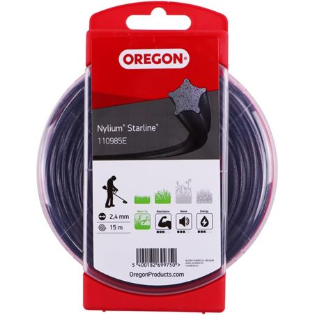 Linha de roçadora Etoile Nylium Starline Preto ø 2.7mm/70m Oregon 110987E
