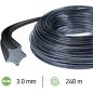 Bosmaaier draad Stervormige Nylium Starline Zwart ø3.0mm/240m Oregon 104886E