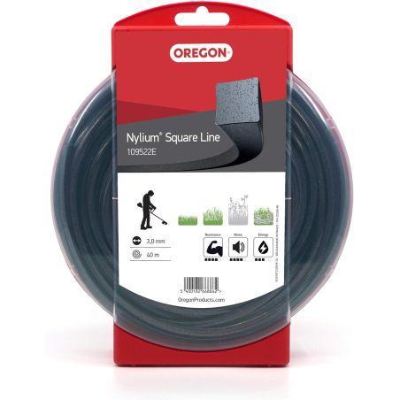 Linha Roçadeira Quadrada Nylium Preto ø 3.0mm/40m Oregon 109522E