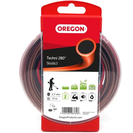 Fil débroussailleuse Rond Techni 280° Marron/Noir ø2.7mm/15m Oregon 564843